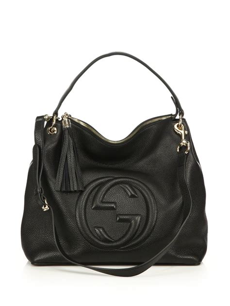 gucci imbedded name on front black bag|black Gucci bags women.